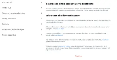 Come cancellarsi da Twitter