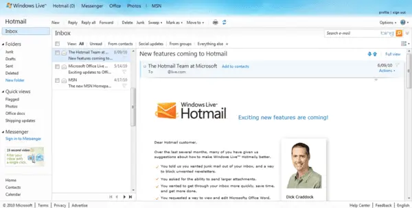 Hotmail per outlook