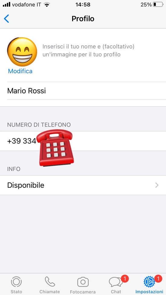 Cambiare la foto del profilo su WhatsApp